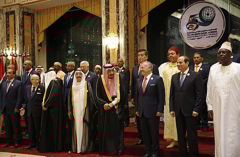 Leaders of Islamic countries pose for a group picture ahead of Islamic Summit of the Organization of Islamic Cooperation | AP