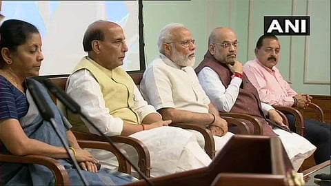 Union Ministers Rajnath Singh, Amit Shah, Nirmala Sitharaman and Dr. Jitendra Singh, were present at PM Modi's meeting with Secretaries of Government of India. (Photo | ANI)