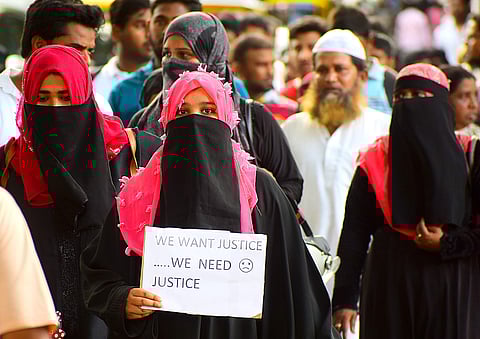 A Woman investor of fraud-hit IMA Jewels. (Photo | Pandarinath B, EPS)