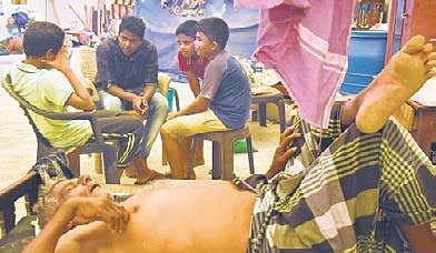 Children whose homes were displaced during the Valiyathura sea erosion at the rehabilitation centre at Civil Supplies godown B P Deepu