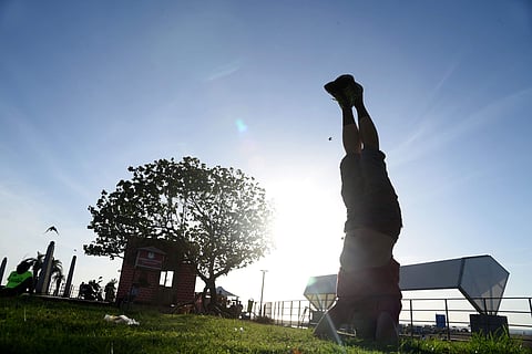 Even if sirsasana brings a glow to your face, it is not recommended for those who suffer from high blood pressure. (Photo | R Satish Babu, EPS)