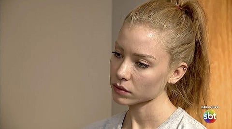 In this frame grab from video provided by the Brazilian TV network SBT, model Najila Trindade| AP