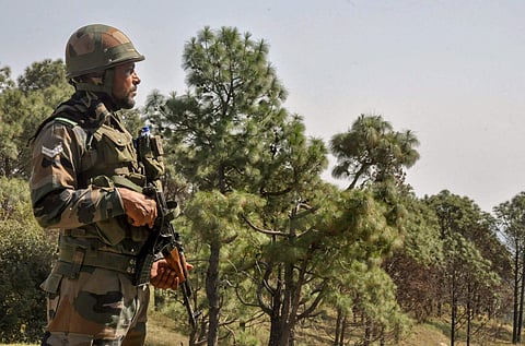 Security personnel stand guard at the Line of Control (LoC) in J&K (File |PTI)