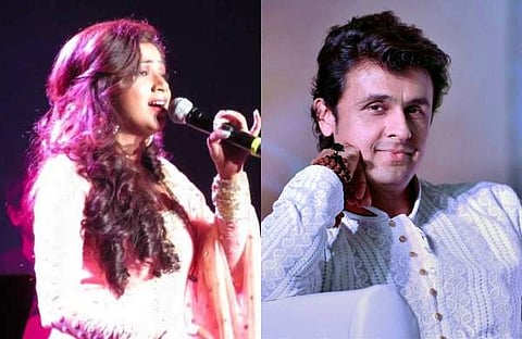 Singers Shreya Ghoshal(L) and Sonu Nigam ( Photo| PTI and Youtube Screengrab)