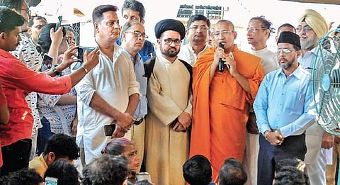 Religious leaders address junior doctors at the Nil Ratan Sircar Medical College & Hospital in Kolkata on Sunday | PTI