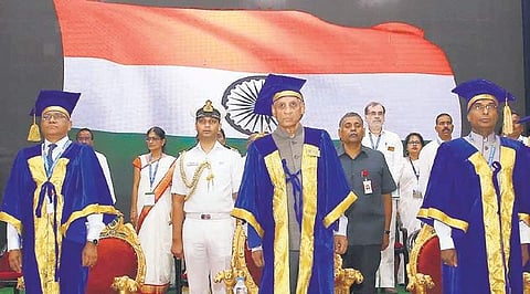 Governor ESL Narasimhan at the 80th convocation of Osmania University in Hyderabad. (Photo | EPS)