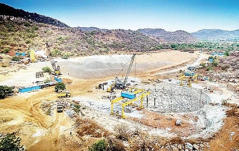 Kaleshwaram Lift Irrigation Scheme (KLIS) underway.