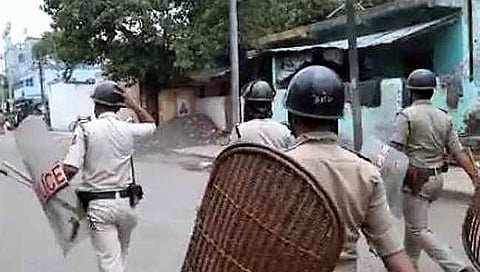 A number of police pickets have been set up at important crossings near Ghoshpara and Kalyani highway to prevent outsiders from entering the area. (Photo | ANI Twitter)
