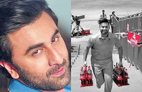 Ranbir Kapoor(L) and Rishabh Pant in the ads