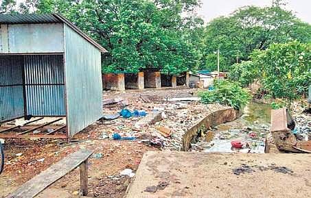 Garbage strewn in the open in a locality in Balimela.