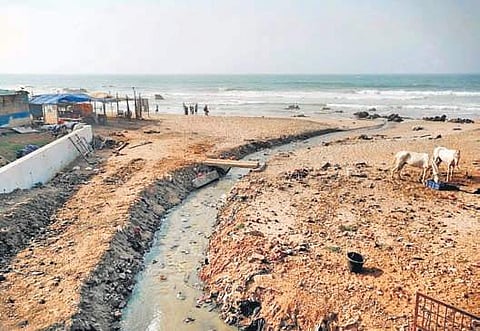 Drain water released into sea, turning major water sport spots like surfing worse in Visakhapatnam | Express