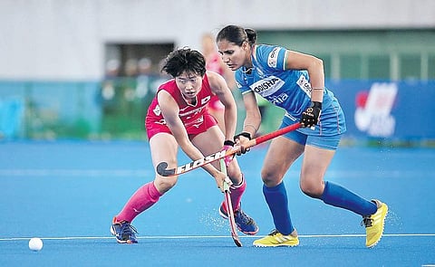 Gurjit Kaur (R) finished as top scorer of the FIH Series Finals with 11 strikes