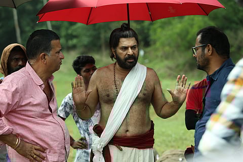 Mammootty on Mamangam sets.