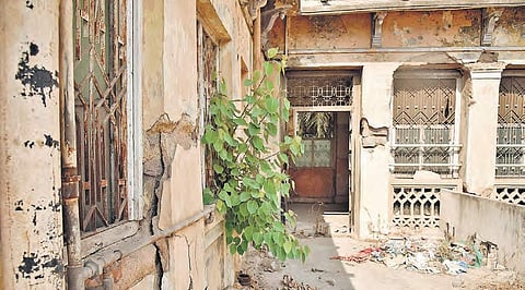 The Osmania General Hospital building in a dilapidated condition | Vinay Madapu