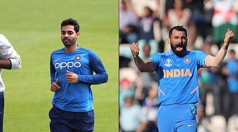 Bhuvneshwar Kumar (L) and Mohammad Shami. (Photo | AP)