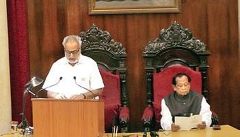 Odisha governor Ganeshi Lal addressing the state Assembly.