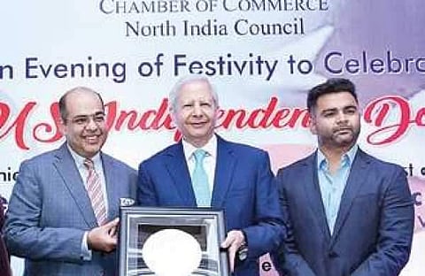 Kenneth I Juster(C) and Sachiin J. Joshi (R) at the event