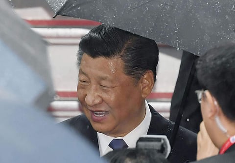 China's President Xi Jinping arrives at Kansai International Airport in Izumisano, Osaka prefecture, western Japan, Thursday, June 27. ( Photo | AP)