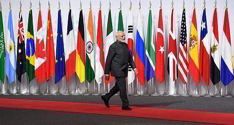 Narendra Modi at the G20 Summit. (Photo | Twitter)