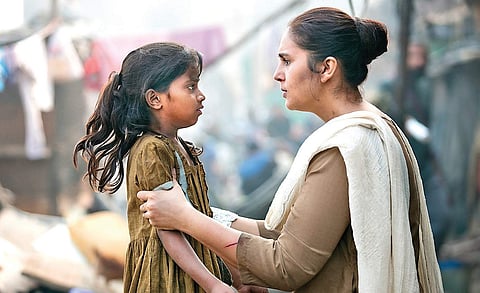 A scene from the latest Netflix show starring Huma Qureshi, 'Leila'.