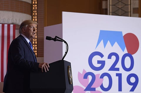 President Donald Trump speaks during a news conference following the G-20 summit in Osaka, Japan, Saturday, June 29, 2019. | AP