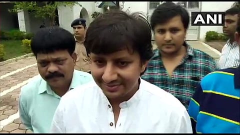 BJP MLA Akash Vijayvargiya coming out of the jail. (Photo | ANI)