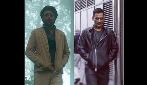 Actor Rajini and CSK skipper MS Dhoni (Photo | Twitter)