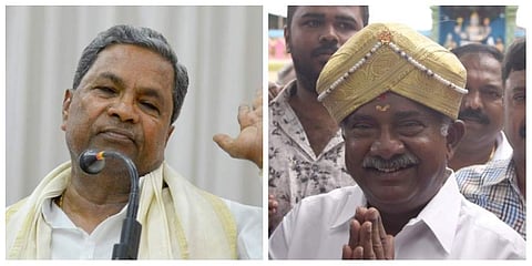 Congress leader Siddaramaiah (L) and JD(S) state president AH Vishwanath(R)