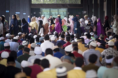 Muslims in Malaysia offer prayers on the occasion of Eid-ul-Fitr. (Photo | AP)