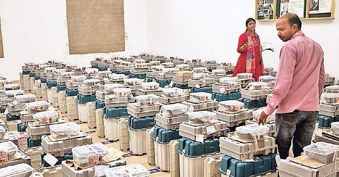 Image of EVMs used for representational purpose. (Photo | Irfana/EPS)