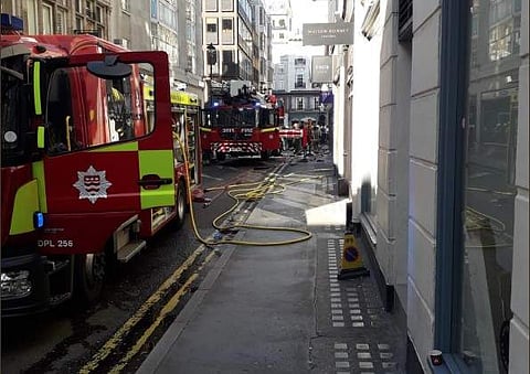 Fire crews attend the fire at Mayfair restaurant (Photo | London Fire Brigade)