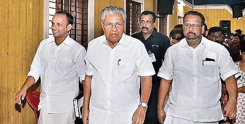 Chief Minister Pinarayi Vijayan coming after the Nipah review meeting at Kakkanad in Kochi | ARUN ANGELA