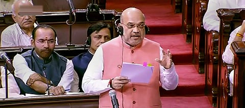Union Home Minister Amit Shah speaks in the Rajya Sabha during the Budget Session of Parliament in New Delhi Monday July 01 2019. | (Youtube Screengrab)