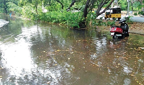 Miscreants open the drain to dump waste. (Photo | Debadatta Mallick, EPS)