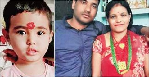 Lakshman’s grandaughter Anushka, son Narayan and daughter-in-law Nirmala who lost their lives in the collapse