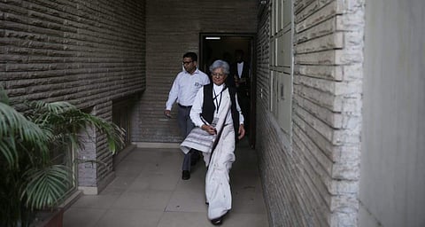 Former Additional Solicitor General Indira Jaising at her residence in New Delhi. (Photo | Shekhar Yadav, EPS)