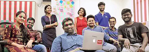 Rakesh Dubbudu with his team (Photo| EPS/ S Senbagapandiyan)