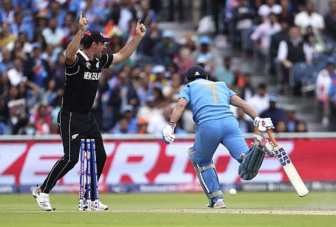 MS Dhoni's run out was considered the turning point in the match between India and New Zealand. (Photo | AP)