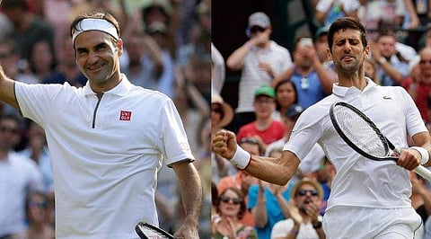 Roger Federer(L) and Novak Djokovic. (Photo | AP)
