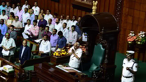 Speaker Ramesh Kumar during the Assembly Session at Vidhana Soudha in Bengaluru Friday. | (Vinod Kumar T | EPS)