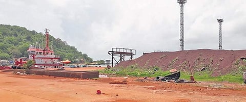 Heaps of iron ore at Karwar port | Express