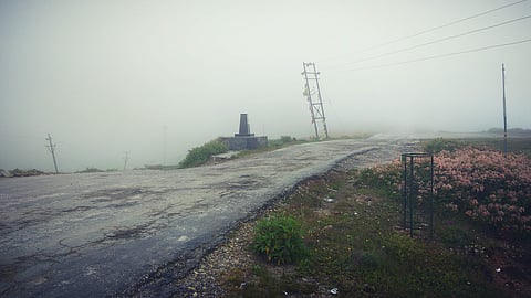 A border road leading to the upper reaches of the Army installations at the Gnathang ridge that overlooks Doka La in East Sikkim. | (Aishik Chanda | EPS)