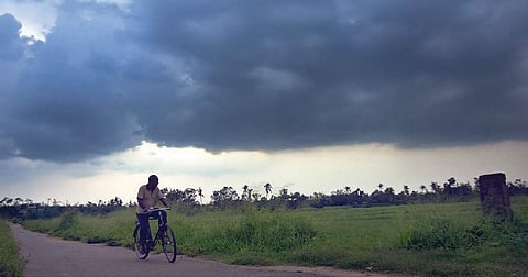 Dark clouds hover over Bhubaneswar skyline on Wednesday. ( Photo | EPS)