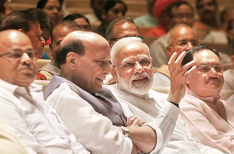 Prime Minister Narendra Modi, Defence Minister Rajnath Singh (File Photo | EPS, Shekhar yadav)