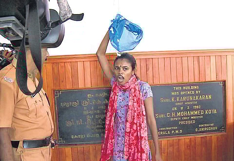 The KSU activist, who breached the police barricade and reached the North Block of the Secretariat on Wednesday | EXPRESS
