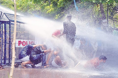 A protest march taken out by KSU to the Police Commissioner Office in Thiruvananthapuram a few months ago