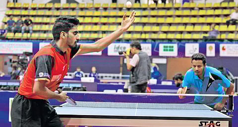 India’s G Sathiyan (left) in action on Thursday | IRFANA