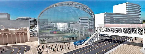 A graphical representation of the redeveloped Habibganj station in Bhopal.