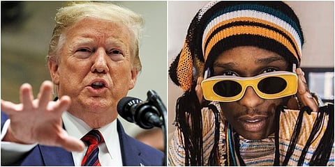 US President Donald Trump and New York-based rapper A$AP Rocky.