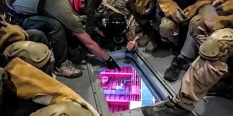 This image grab taken from a video provided by Iran's Revolutionary Guard official website via SEPAH News on July 20, 2019, allegedly shows Revolutionary Guard Corps preparing to board the British-flagged tanker Stena Impero in the Strait of Hormuz. (Phot